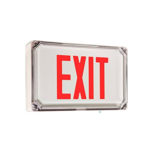 Hubbell Lighting Hubbell Die Cast Alum. Wet Listed Emer. Exit, White w